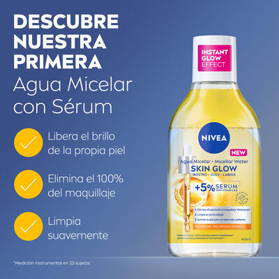 Agua micelar Nivea  400ml Serum Skin Glow