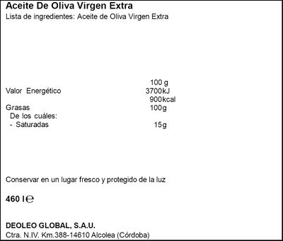 Aceite de oliva virgen extra formato aceitera Carbonell 460ml