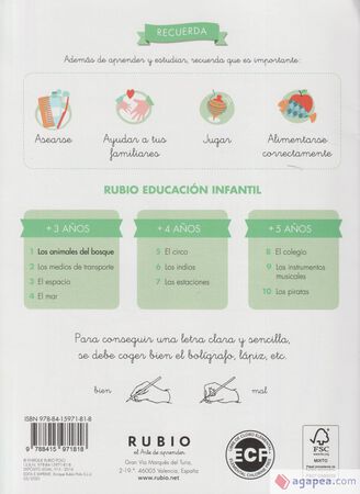 Cuaderno Educación Infantil Rubio Nº1
