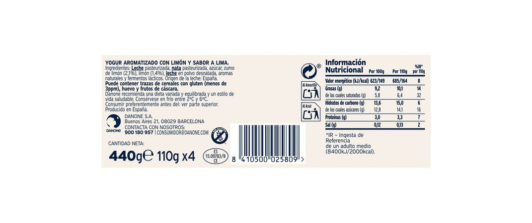 Yogur estilo griego Oikos pack 4 lima limón