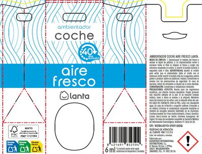 Ambientador coche Lanta 6ml aire fresco