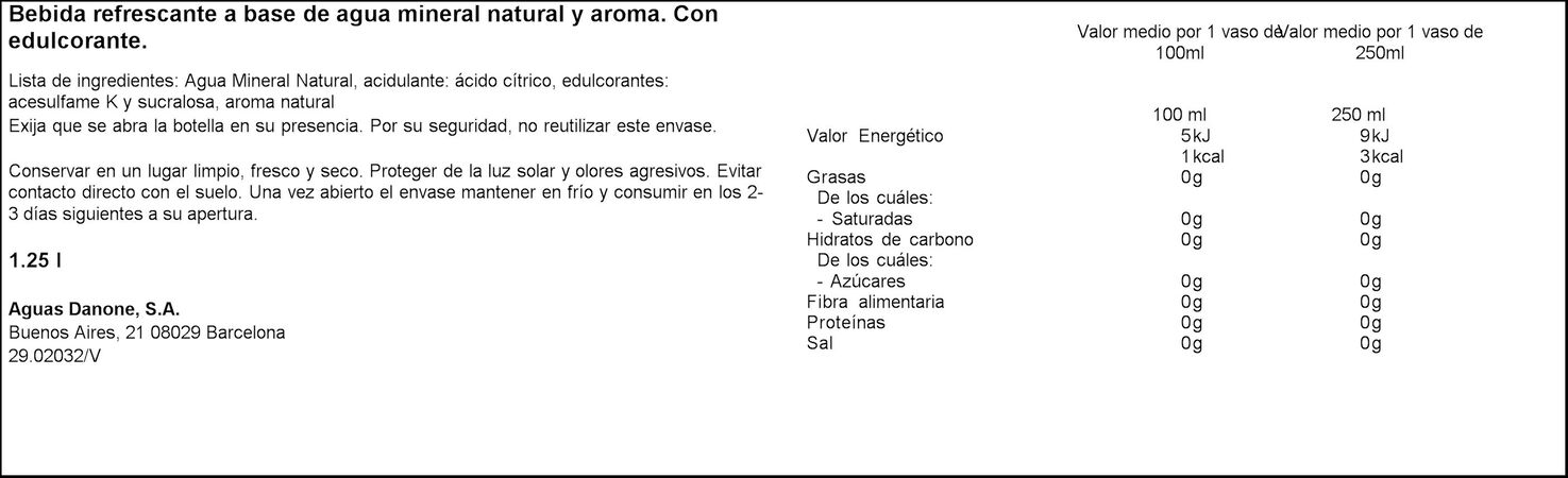 Agua Font Vella sensacion 1,25l limón