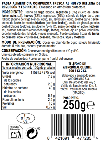 Pasta fresca tortellini relleno de ricota Alipende 250g