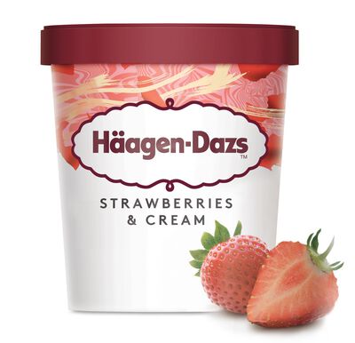 Helado en tarrina H&auml;agen-Dazs 460ml strawberry&cream