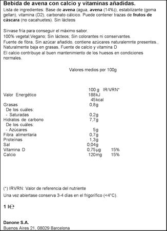 Bebida de avena cremosa Alpro 1l