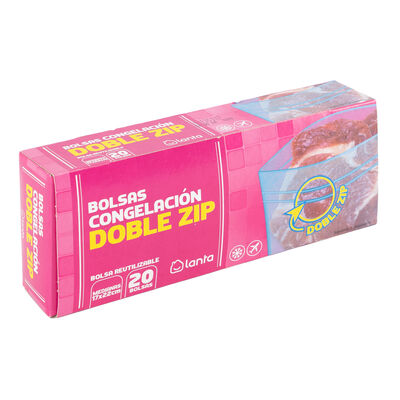 Bolsa congelación doble zip Lanta 20 unidades