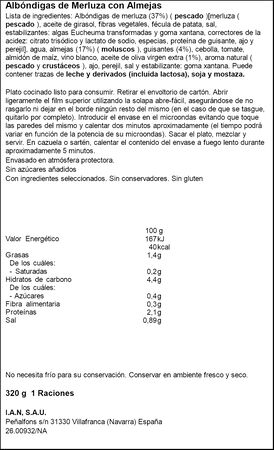 Albóndigas de Merluza con Almejas Carretilla 320g
