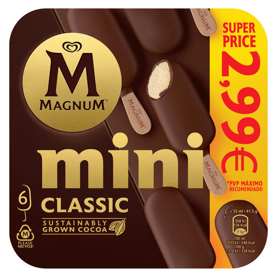 Helado Magnum mini classic 6 uds