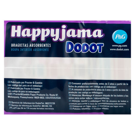Pañal braga Happyjama niña 4-7años 17 uds