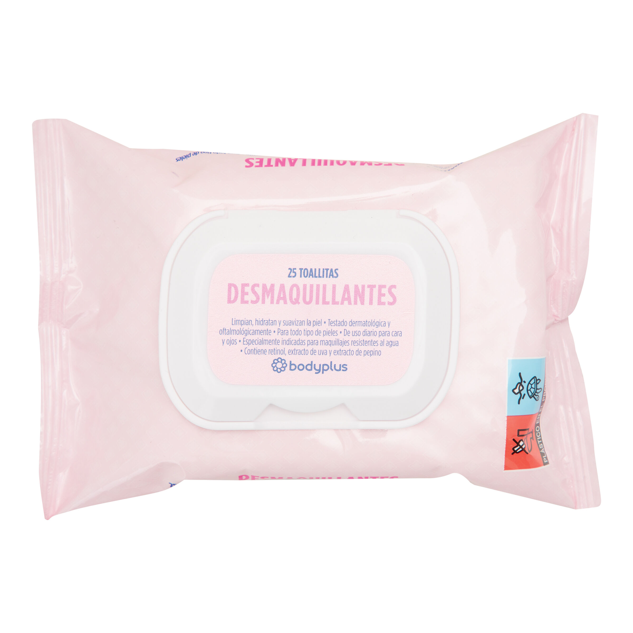 Toallitas Bodyplus 25 uds desmaquillantes
