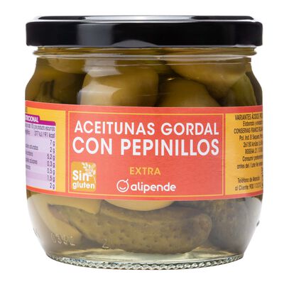 Aceitunas gordal Alipende 180g con pepinillo