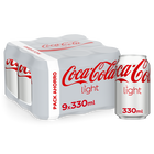 Refresco cola light Coca-Cola lata 33cl pack 9