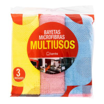 Bayeta microfibra Lanta 3 unidades multiusos