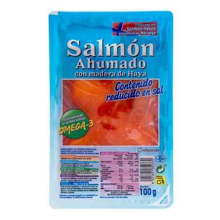 Salmon ahumado contenido reducido de sal Alipende 100g 