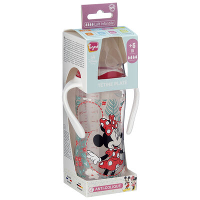 Biber&oacute;n silicona Tigex 300ml +6m minnie antic&oacute;licos