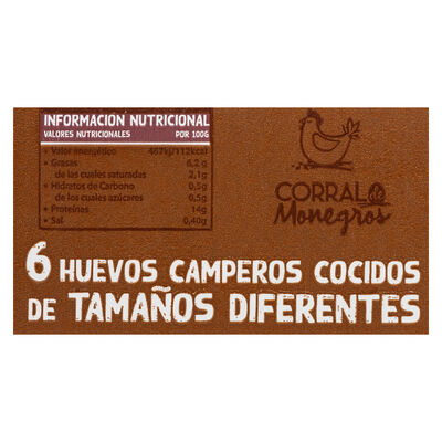 Huevos cocidos camperos de Corral de Monegros 6 unid