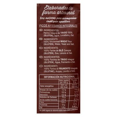 Piquitos integrales artesanos Delicias del Pan 140g