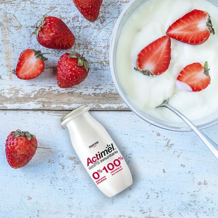L Casei Actimel 0% MG Danone pack 6 fresa