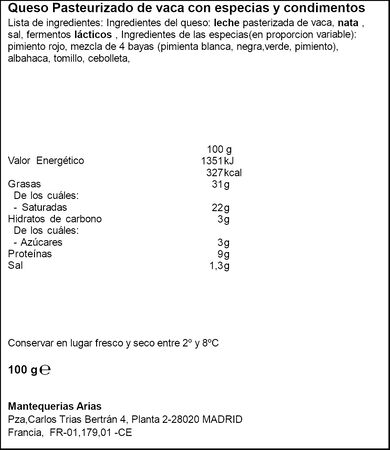Queso frescos aperitivo Burgo de Arias 100 gr Mediterraneo