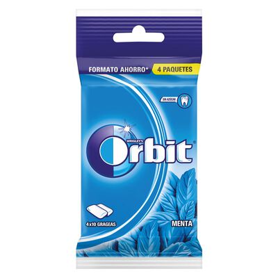 Chicles menta sin azúcar Orbit pack 4 4 ud