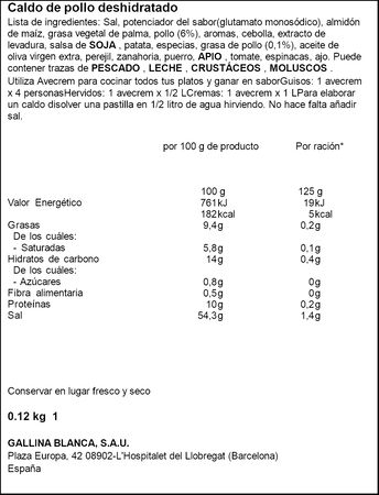 Caldo en pastillas Avecrem 12u pollo