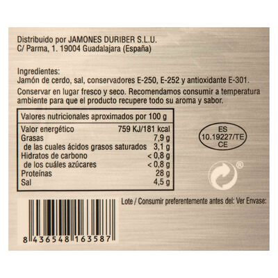Jamón curado en lonchas Montaño pack 2 de 250g