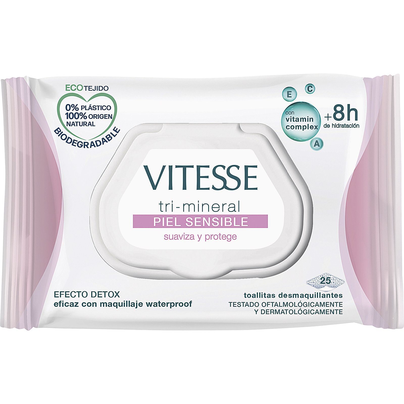 Toallitas desmaquillantes Vitesse 25 unidades Piel sensible