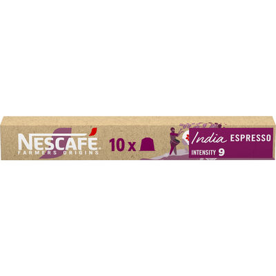 Café India Nescafé Farmers Origins intensidad 9 compatible con Nespresso 10 Cápsulas