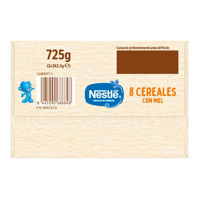 Papilla Nestl&eacute; 8 cereales miel desde 6meses 725g