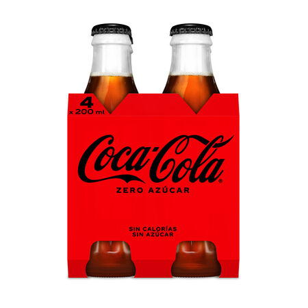 Refresco cola Coca-Cola zero vidrio 20cl pack 4