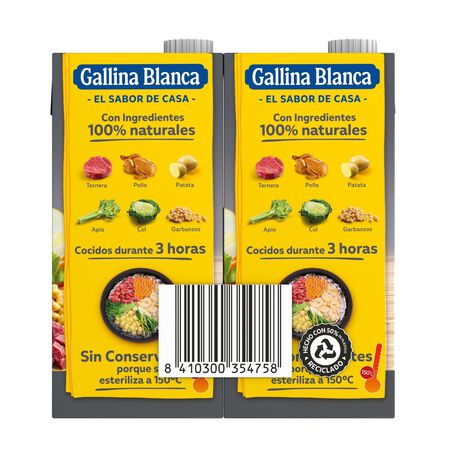 Caldo casero Gallina Blanca 1l pack-2 cocido