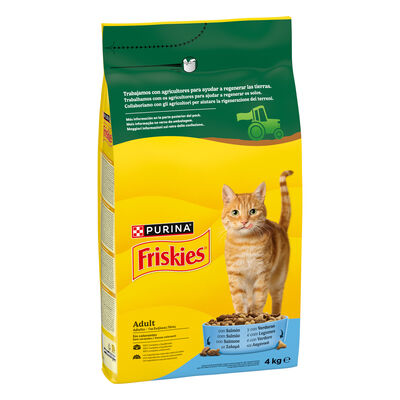 Alimento seco para gato adutlto Friskies 4kg Salmón y verduras