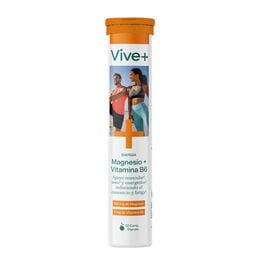 Magnesio, vitamina B6 efervescente VIVE+, caja 20 comprimidos 20 unidades