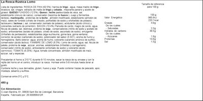 Rosca r&uacute;stica Deoro 480g lomo bacon y queso