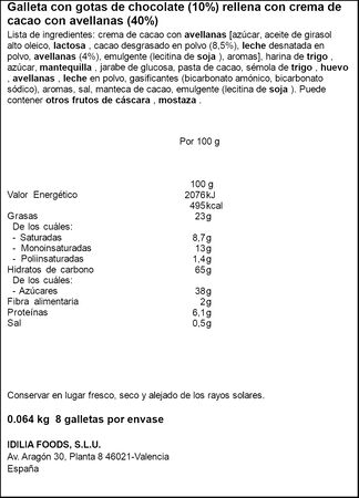 Galletas mini cookie Nocilla original 64g