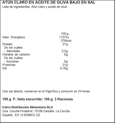 At&uacute;n bajo en sal Calvo pack 3 en aceite oliva