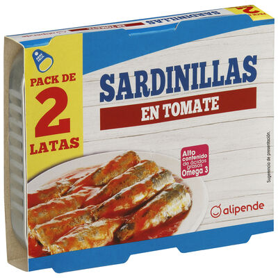 Sardinilla en tomate pack de 2 latas Alipende 62g