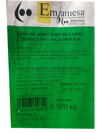Lomo cebo 50% ibérico Emjamesa Al corte