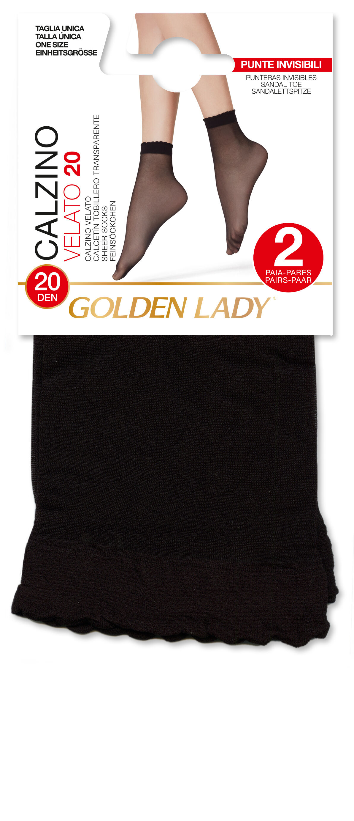 Tobillero 20D Golden Lady  T-U 2U Negro