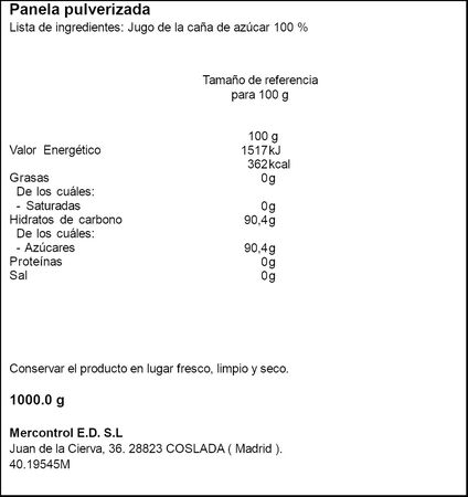 Panela Gourmet Latino 1kg polvo sin refinar