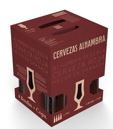 Cerveza tostada Alhambra Reserva Roja pack 4 botellas 33cl