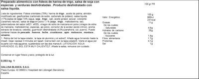 Fideos orientales clásico Gallina Blanca yakisoba 93g