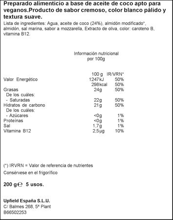 Preparado alimenticio rallado vegano Violife 200g sabor mozzarella