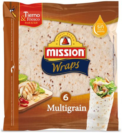 Tortillas de trigo Wraps Mission Multigrain 6 uds