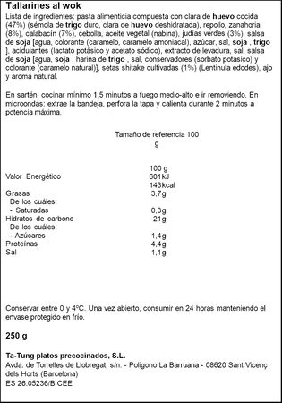 Tallarines al wok Ta-tung 250g