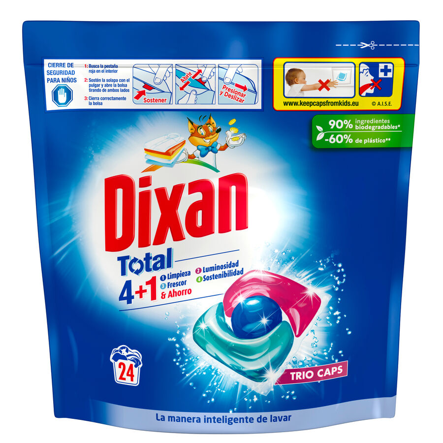 Detergente Cápsulas Dixan 24Lav Triocaps 4+1