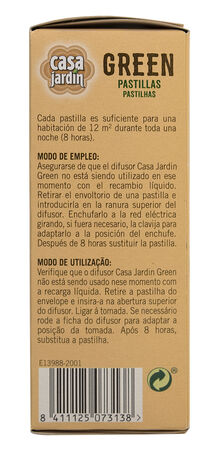 Pastillas insecticida eléctrico Casa Jardín 30 unidades recambio