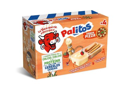 Queso con palitos La Vaca que R&iacute;e pack 4 uds de 140g sabor pizza