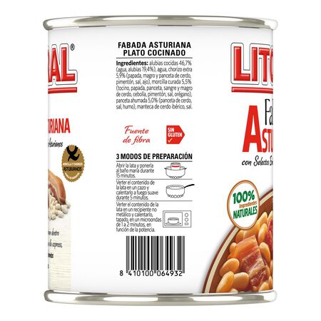 Fabada asturiana con selectos embutidos Litoral 865g