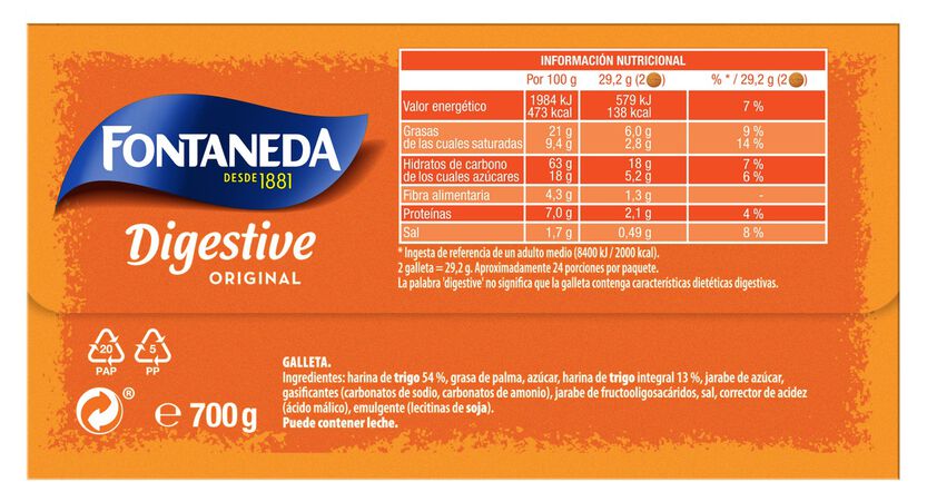 Galleta digestive Fontaneda 700g